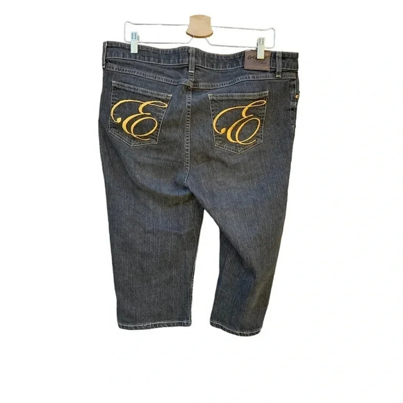 ENCYE women's size 16 capris faded black denim - Picture 2 of 3